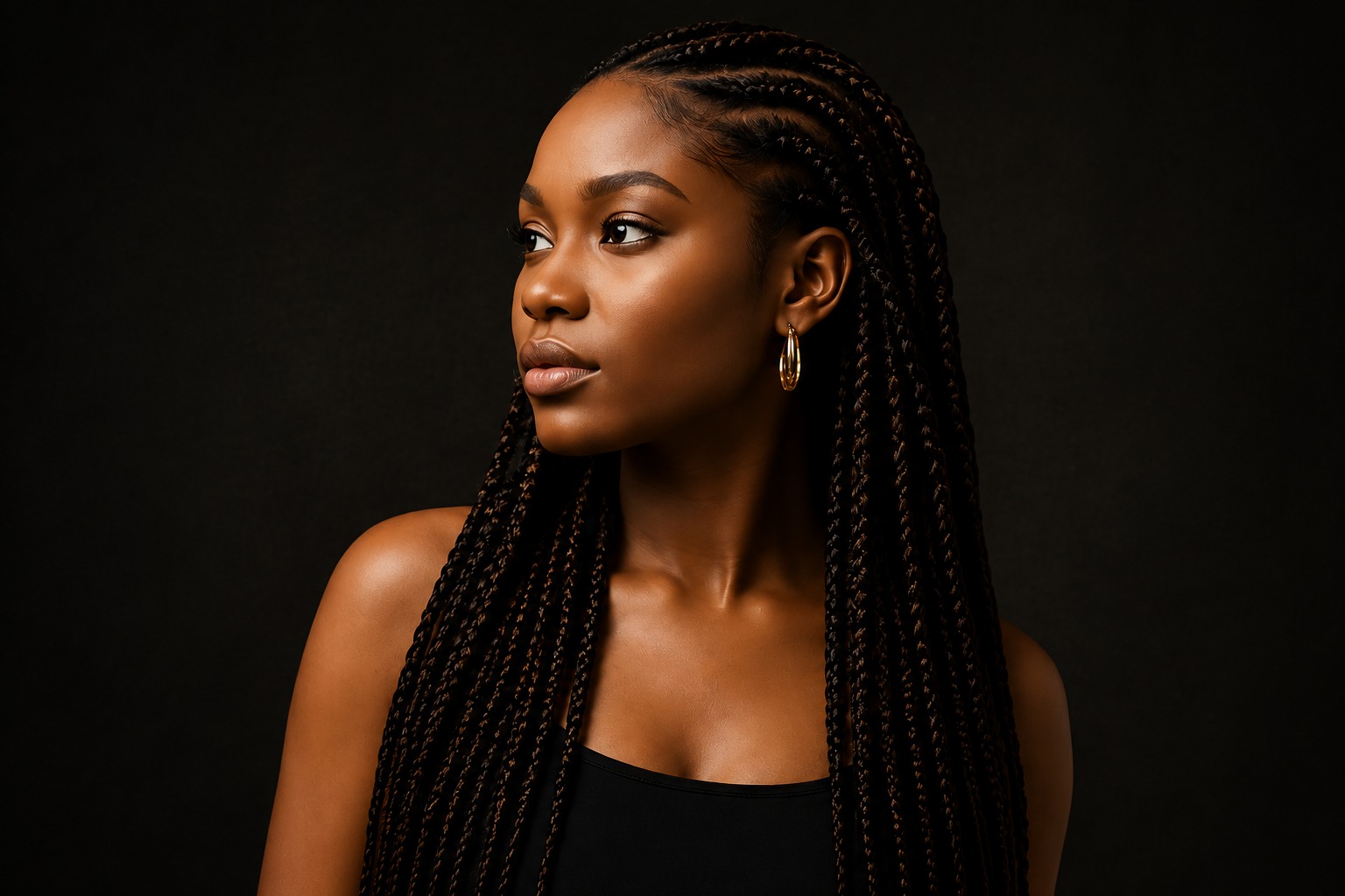 Long knotless braids by Doubi